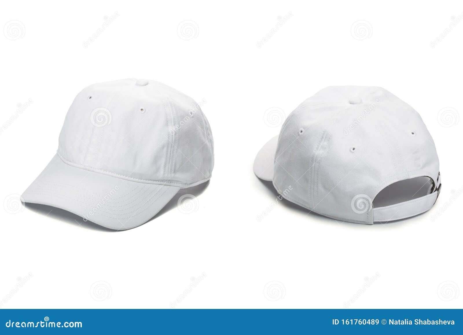 WhiteBaseball Cap Isolated on White Background. Front and Back View ...
