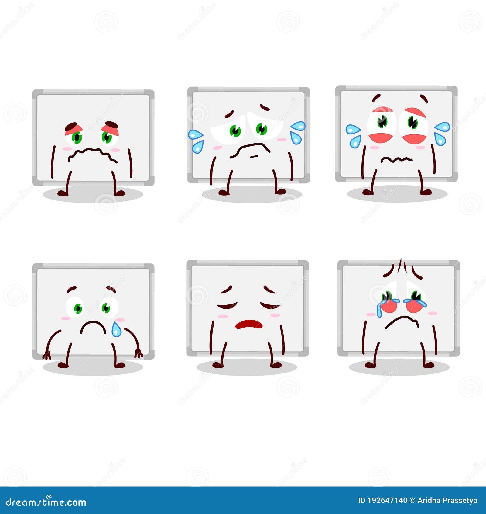 Whiteboard Cartoon in Character with Sad Expression Stock Vector -  Illustration of business, howl: 192647140