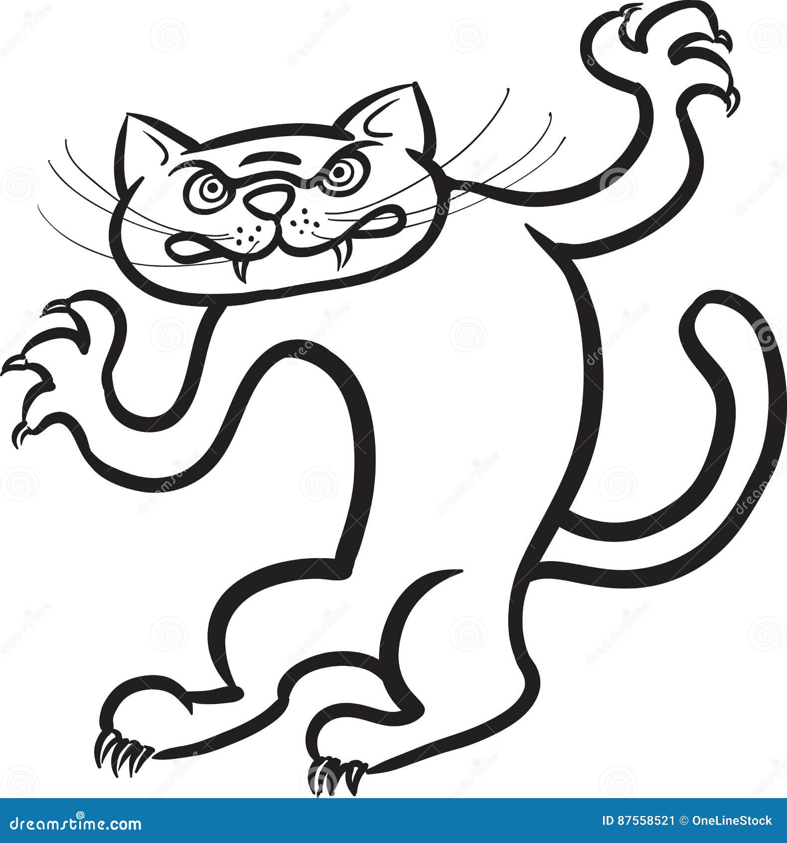 Whiteboard Drawing - Evil Cat Stock Vector - Illustration of halloween