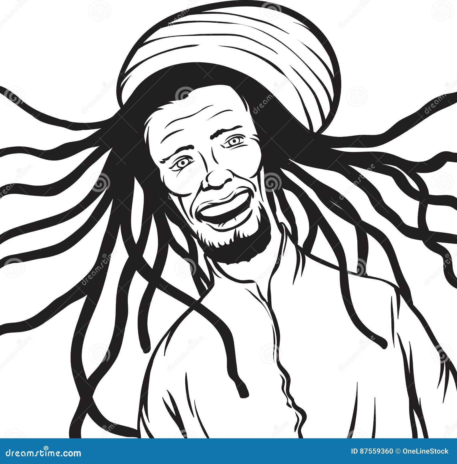 Whiteboard Drawing - Reggae Man Smiling Stock Vector - Illustration of ...