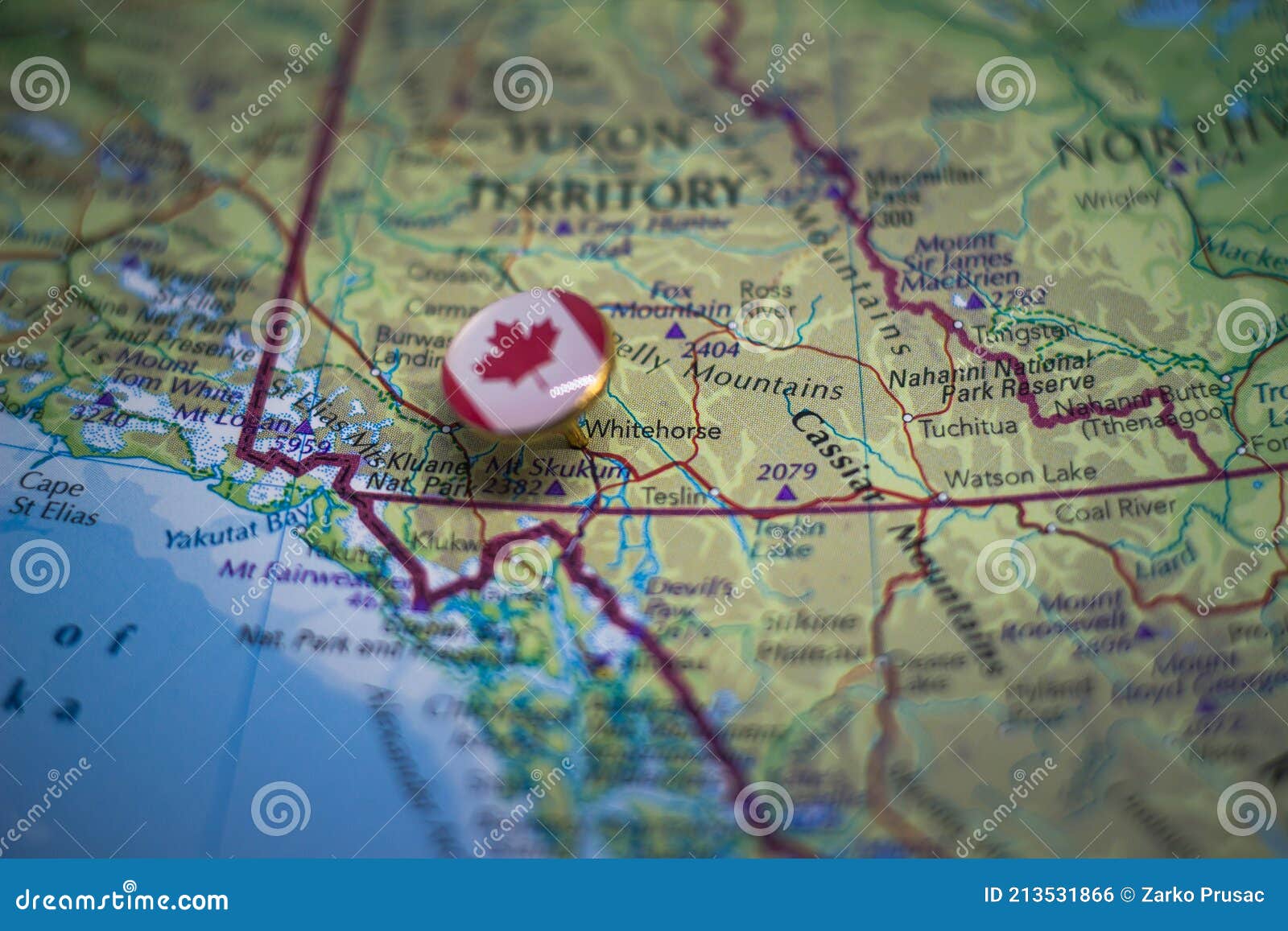 Whitehorse Yukon Pinned Geographical Map Flag Canada Whitehorse Yukon Pinned Map Flag Canada 213531866 