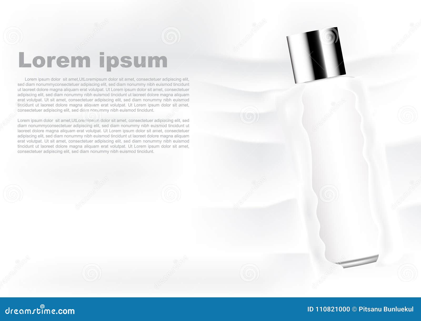 Whitening cream floting on milk and template vector white cosmet ... Cosmet