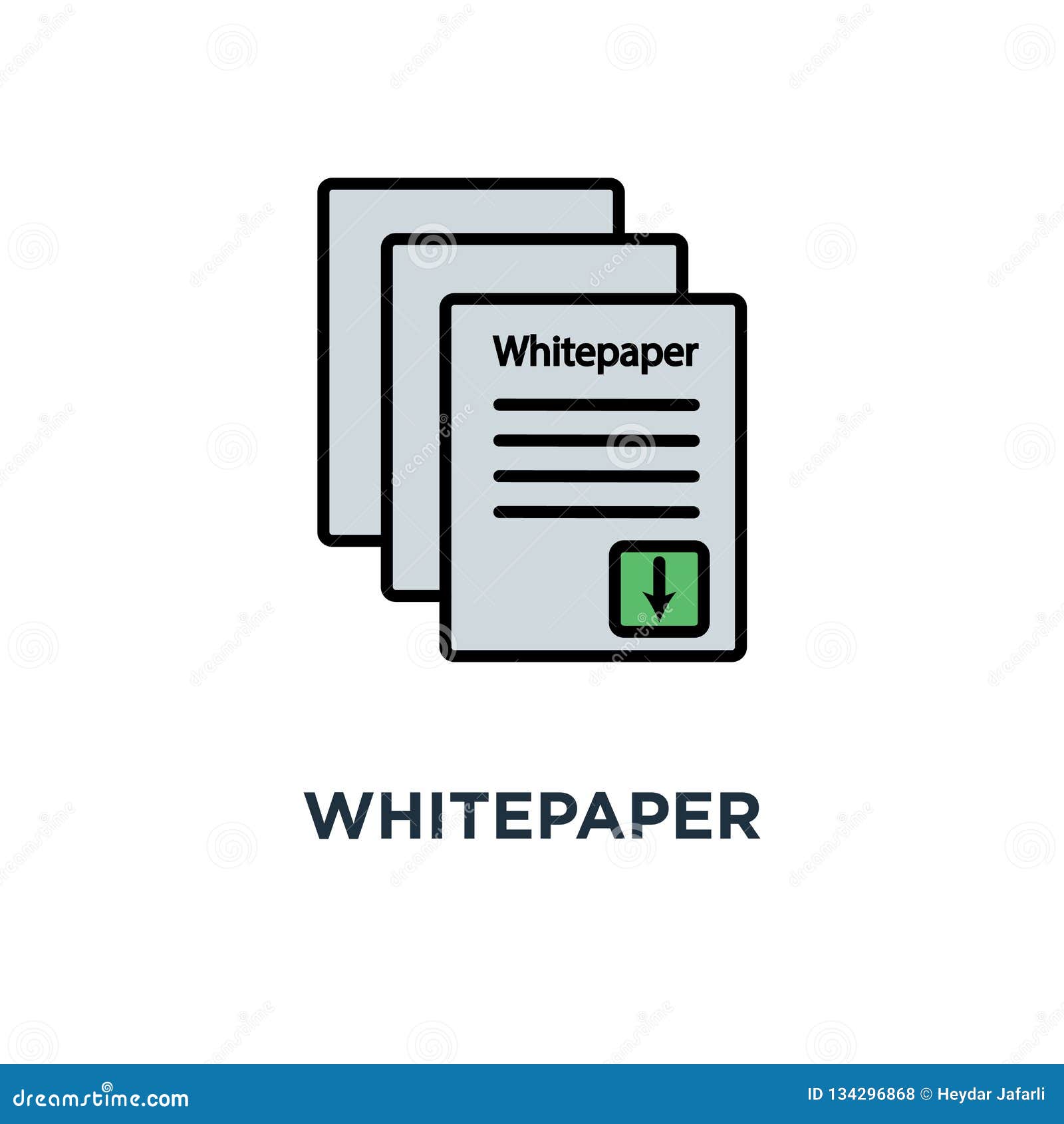 Whitepaper Icon. Ico Main Investment Document Concept Symbol