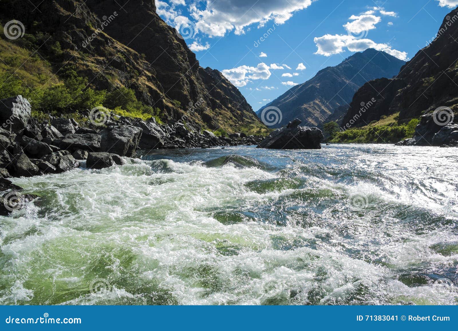 whitewater rapids in hells canyon, idaho