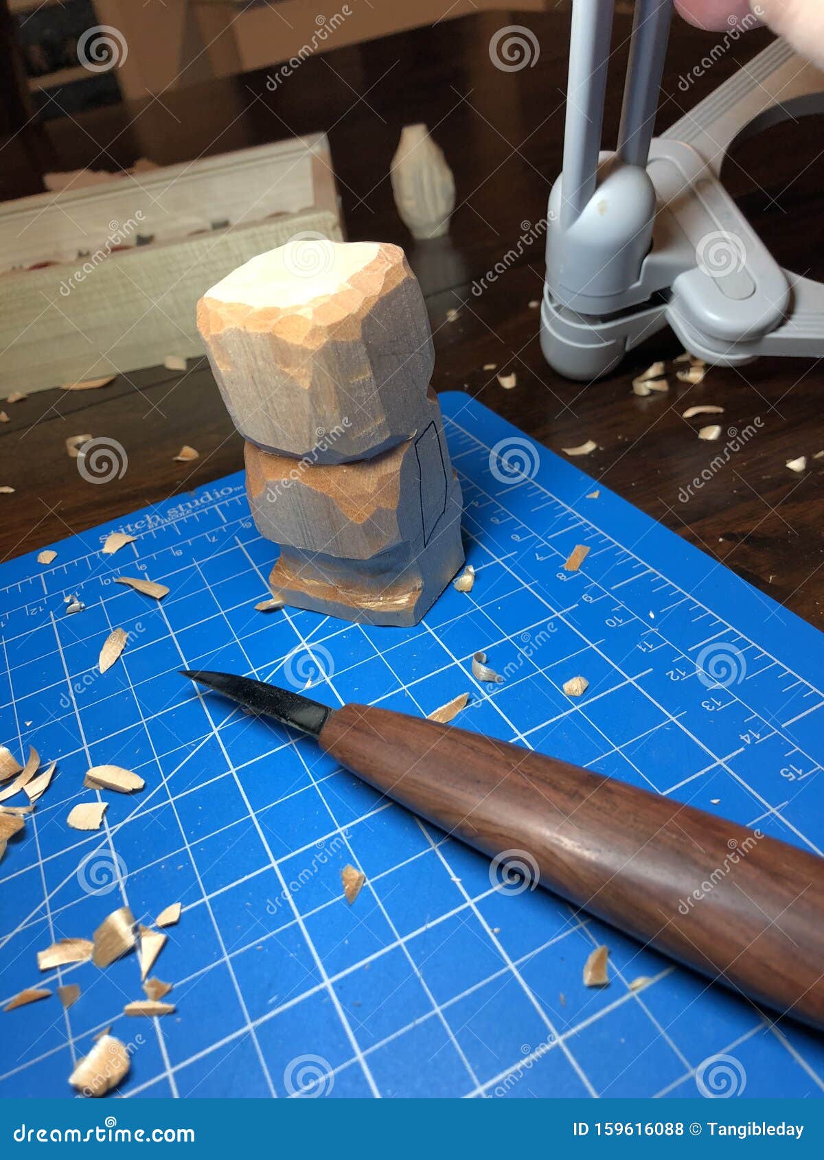 Whittling Wood Carving Knife, Humanoid Stock Photo - Image of board, wood:  159616088