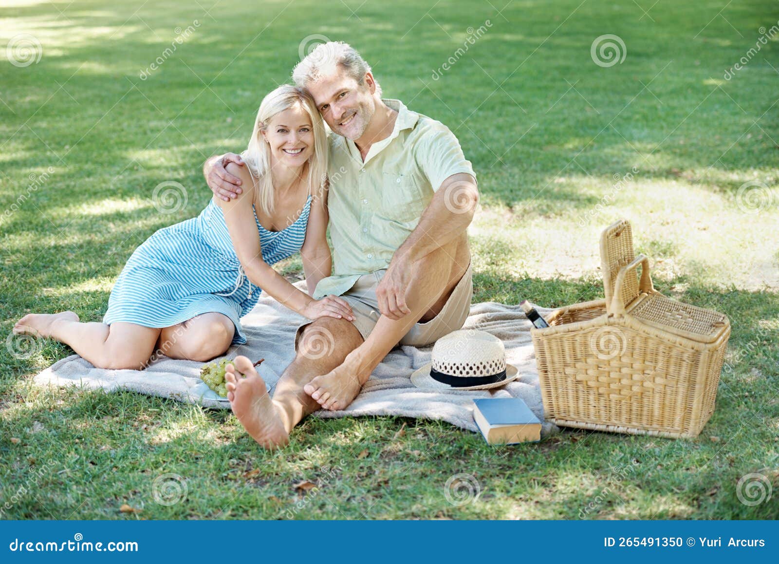 Who Said Marriage Is No Picnic A Smiling Husband And Wife Enjoying A Leisurely Picnic In The