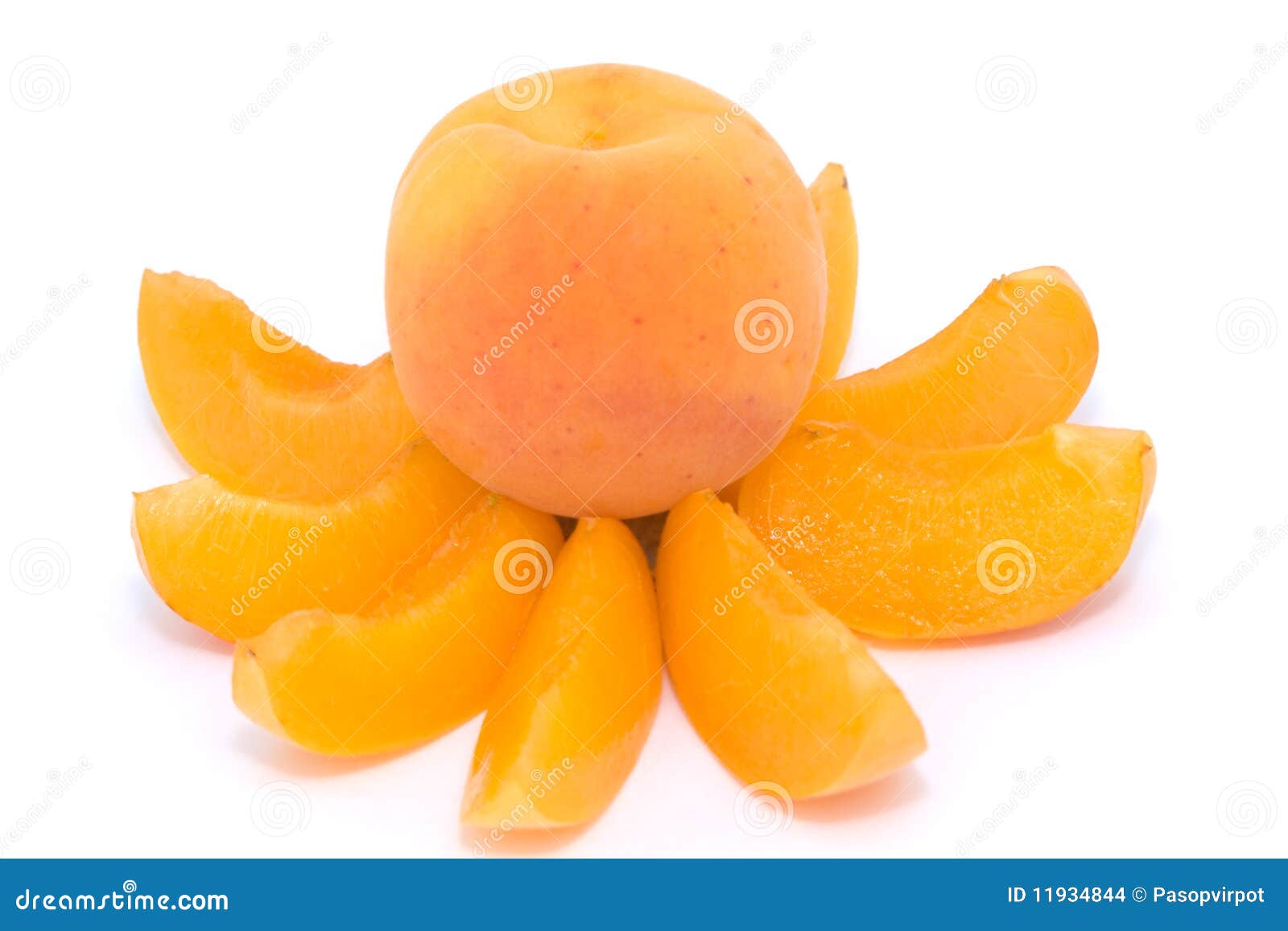 Whole Apricot on Apricot Slices Stock Photo Image of plant, healthy 11934844