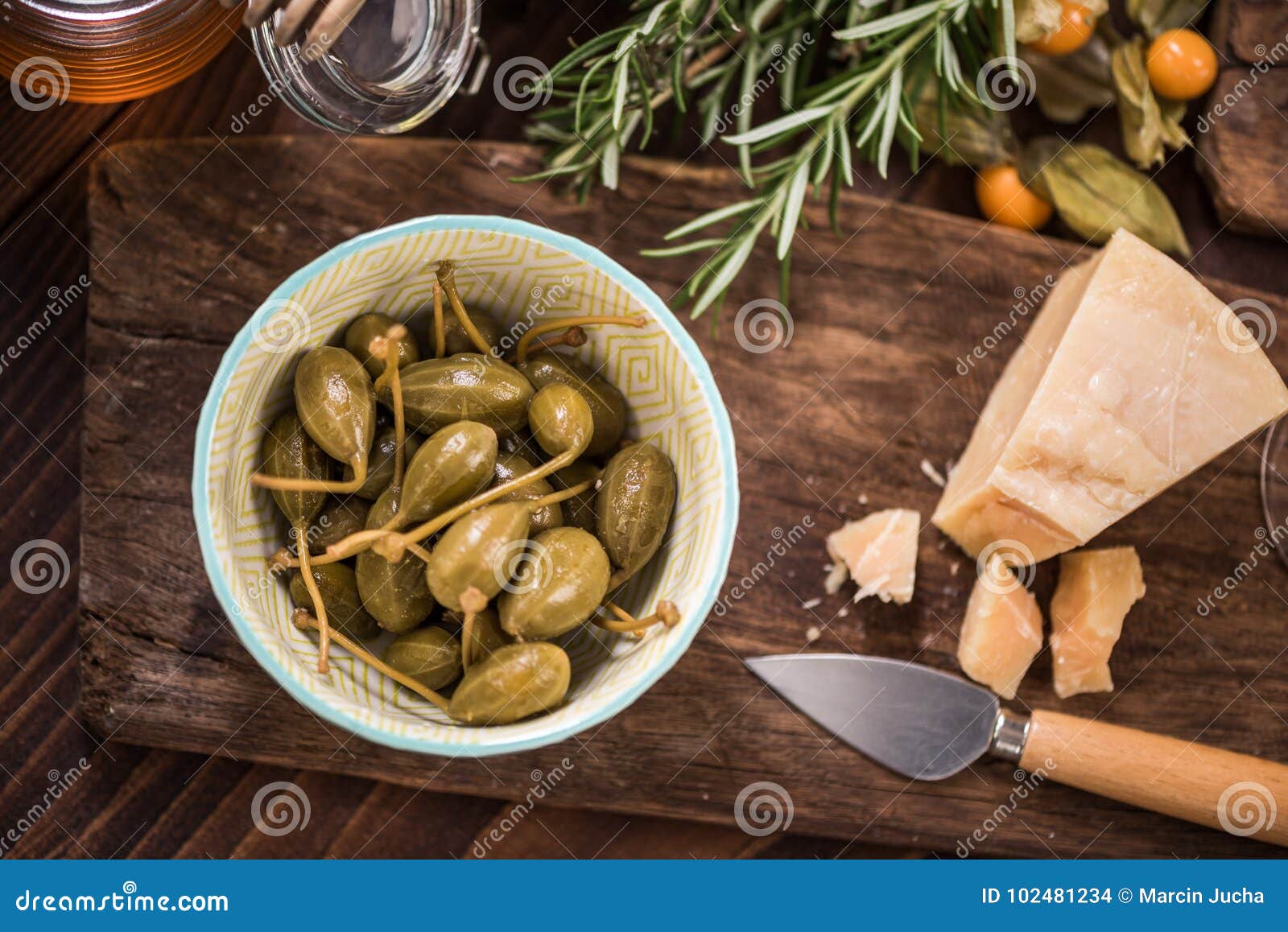 Whole Capers in Bowl,spanish Tapa Bar Food Stock Photo Image of