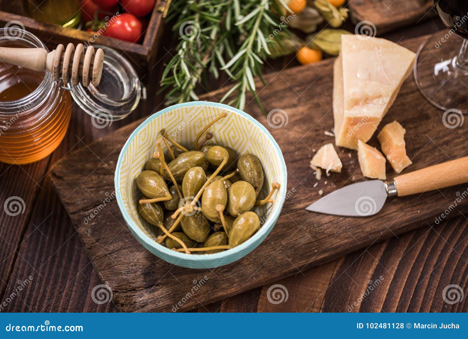 Whole Capers in Bowl,spanish Tapa Bar Food Stock Photo Image of