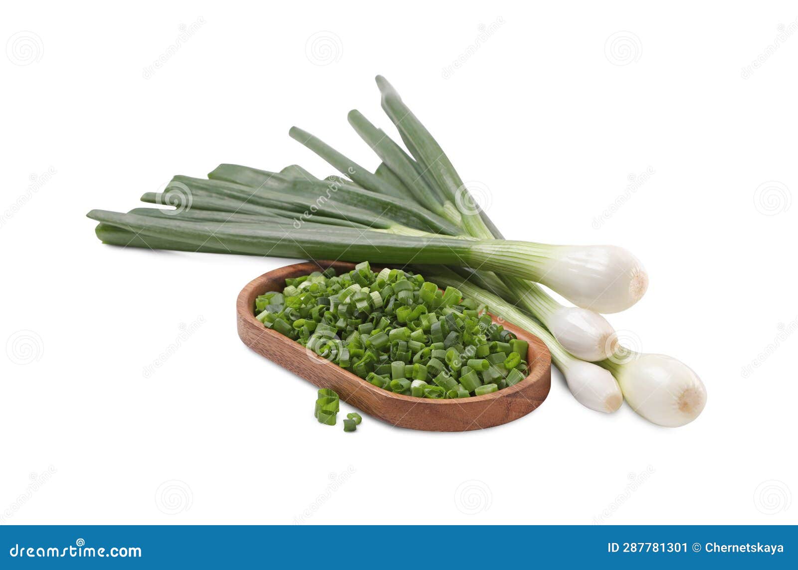 Whole and Chopped Green Onion Isolated on White Stock Image Image of