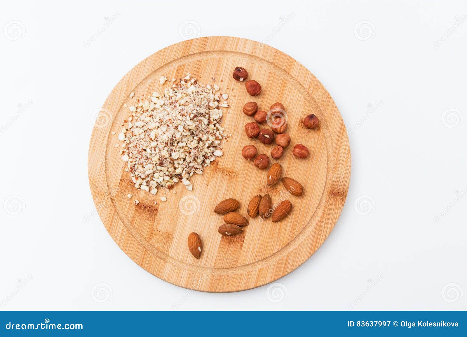 Whole and chopped nuts. stock image. Image of harvest 83637997