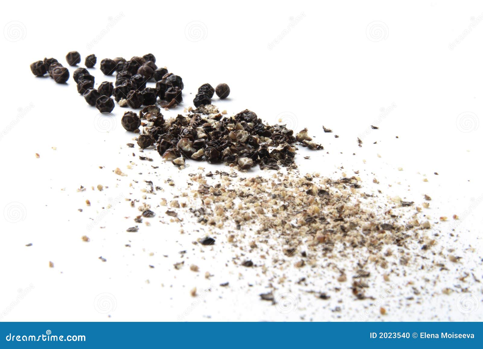Whole Cracked and Ground Black Pepper Stock Photo Image of dried