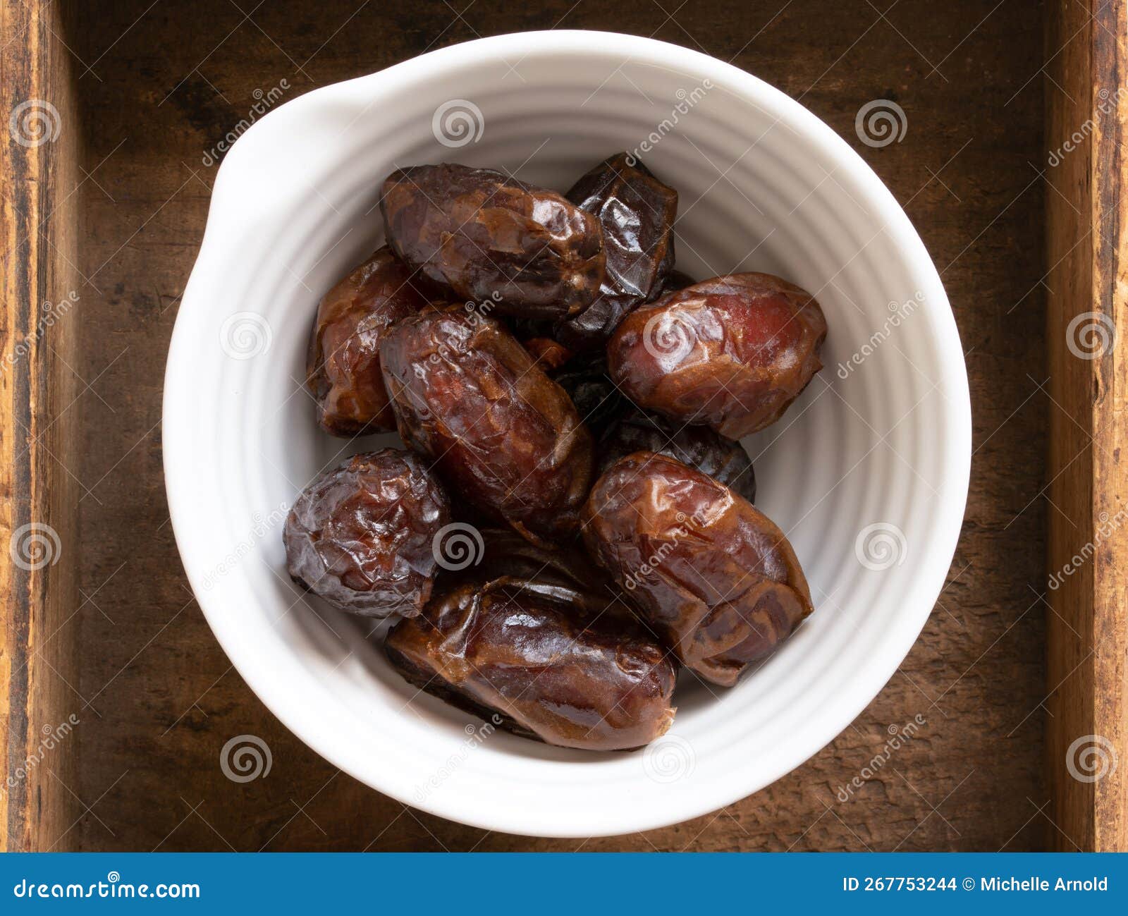 Whole Dates in a Bowl stock photo. Image of dried, macro 267753244