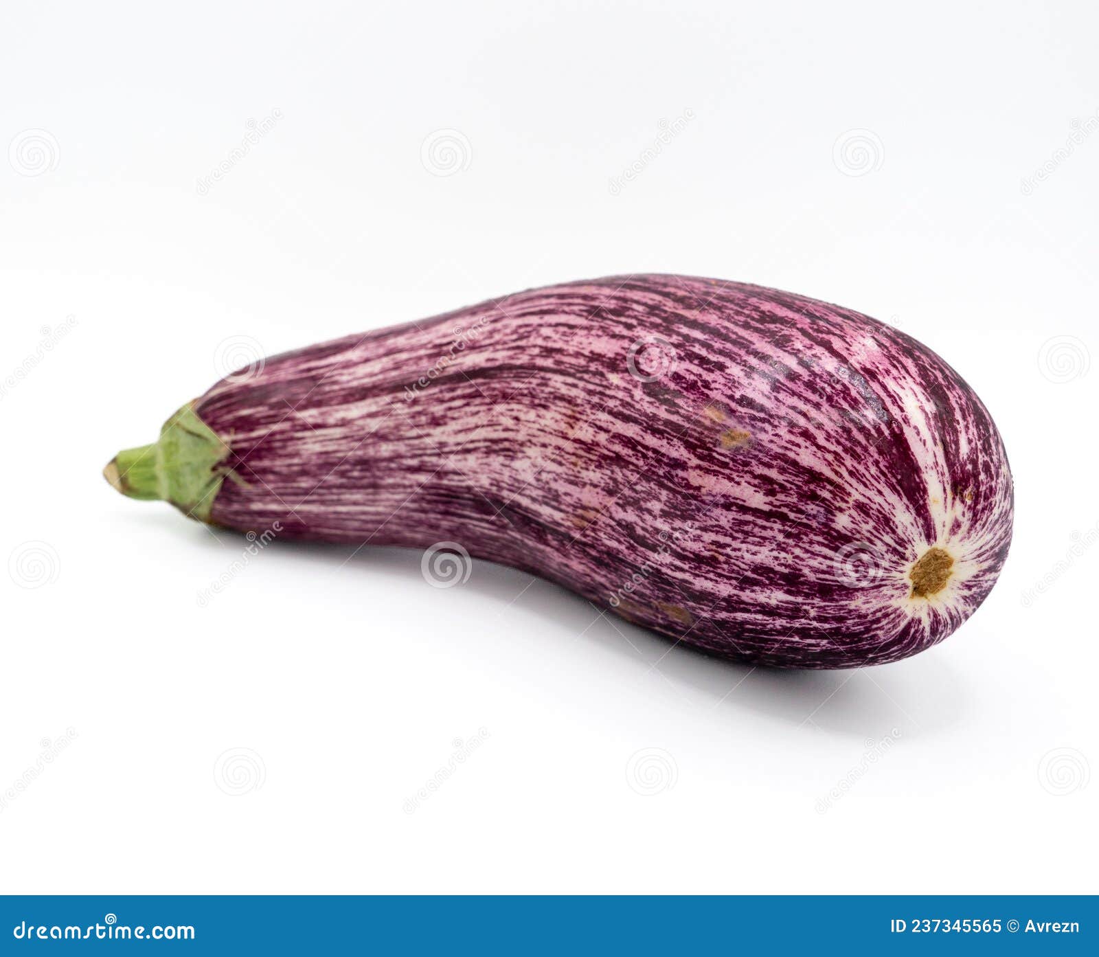 Whole Eggplant with Veins Isolated on Light Background Stock Image