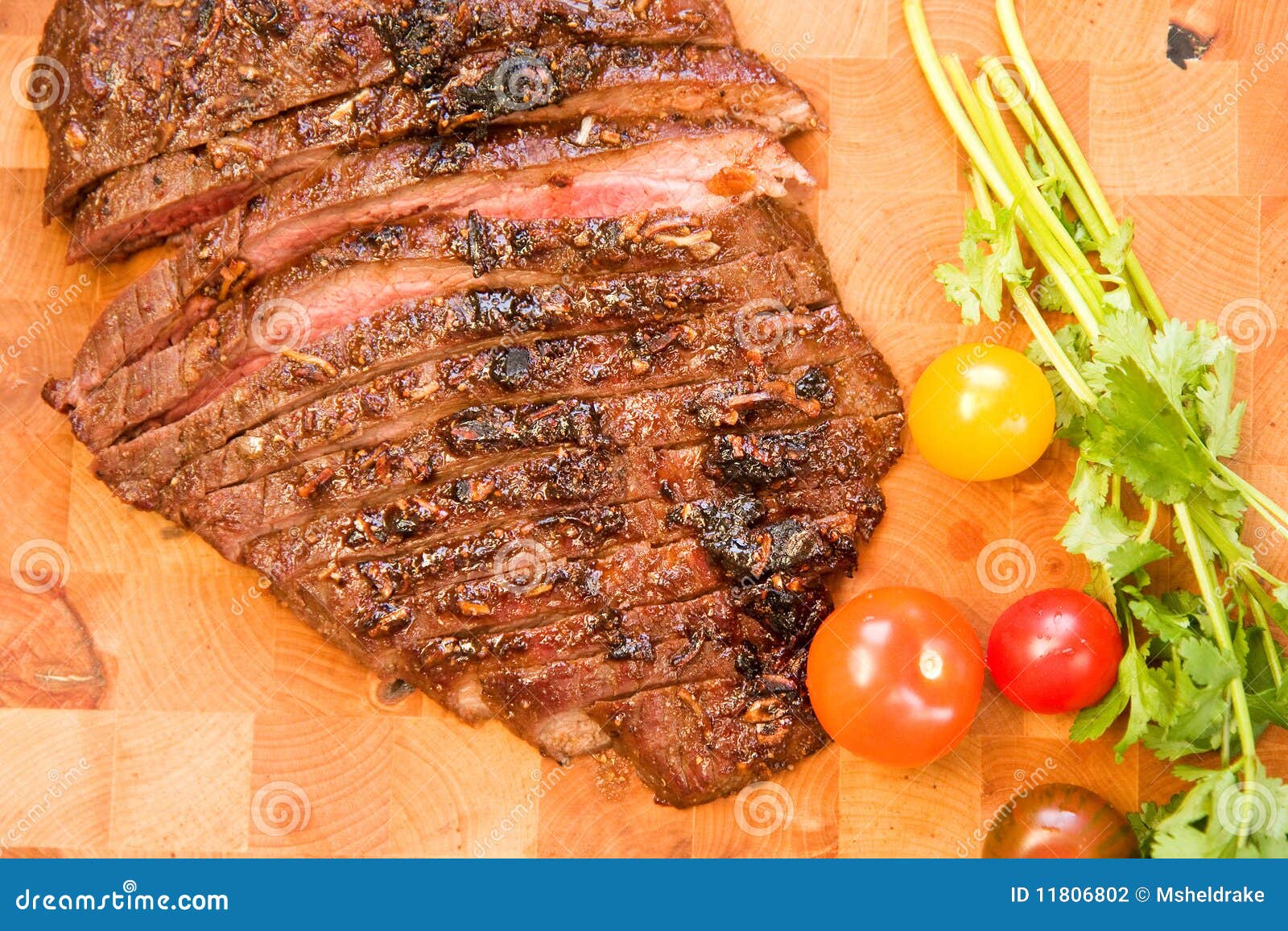 Whole Flank Steak stock photo. Image of leaves, serving 11806802