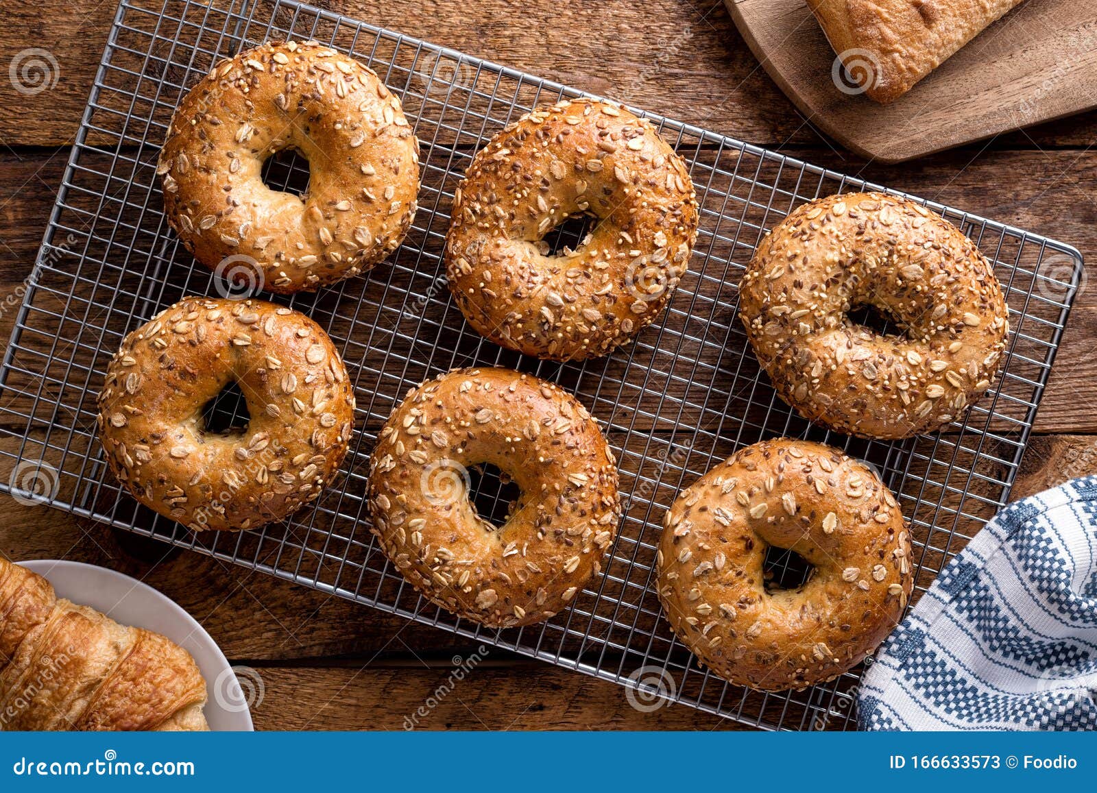 Whole Grain Bagels stock image. Image of delicious, brown 166633573