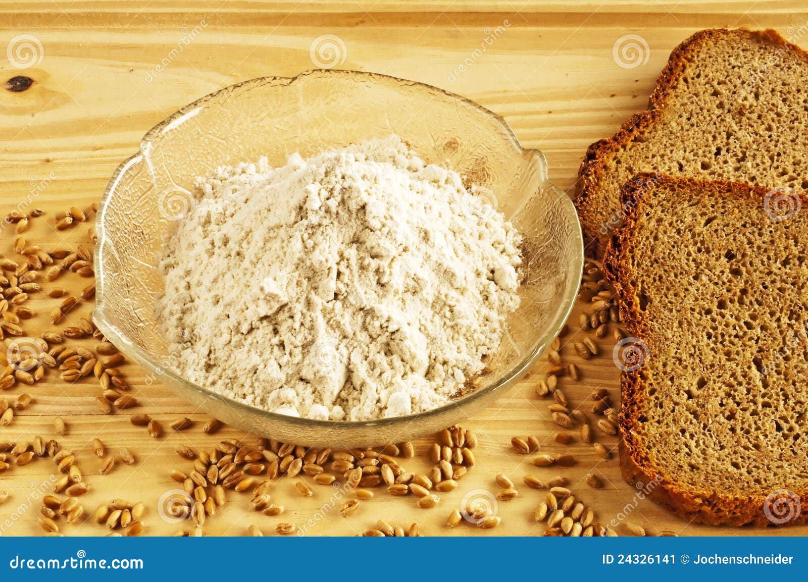 Whole Grain Bread with Flour Stock Image Image of hefty, satiable