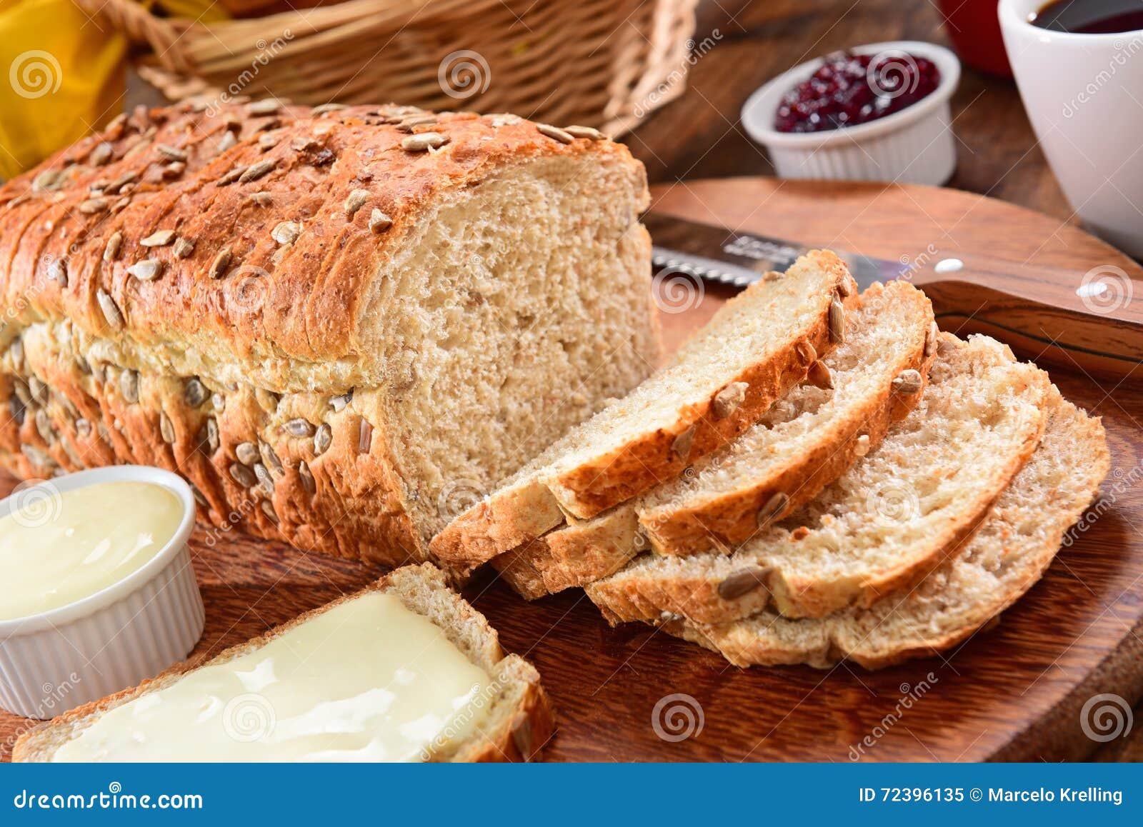 Whole grain bread stock image. Image of healthy, rustic 72396135