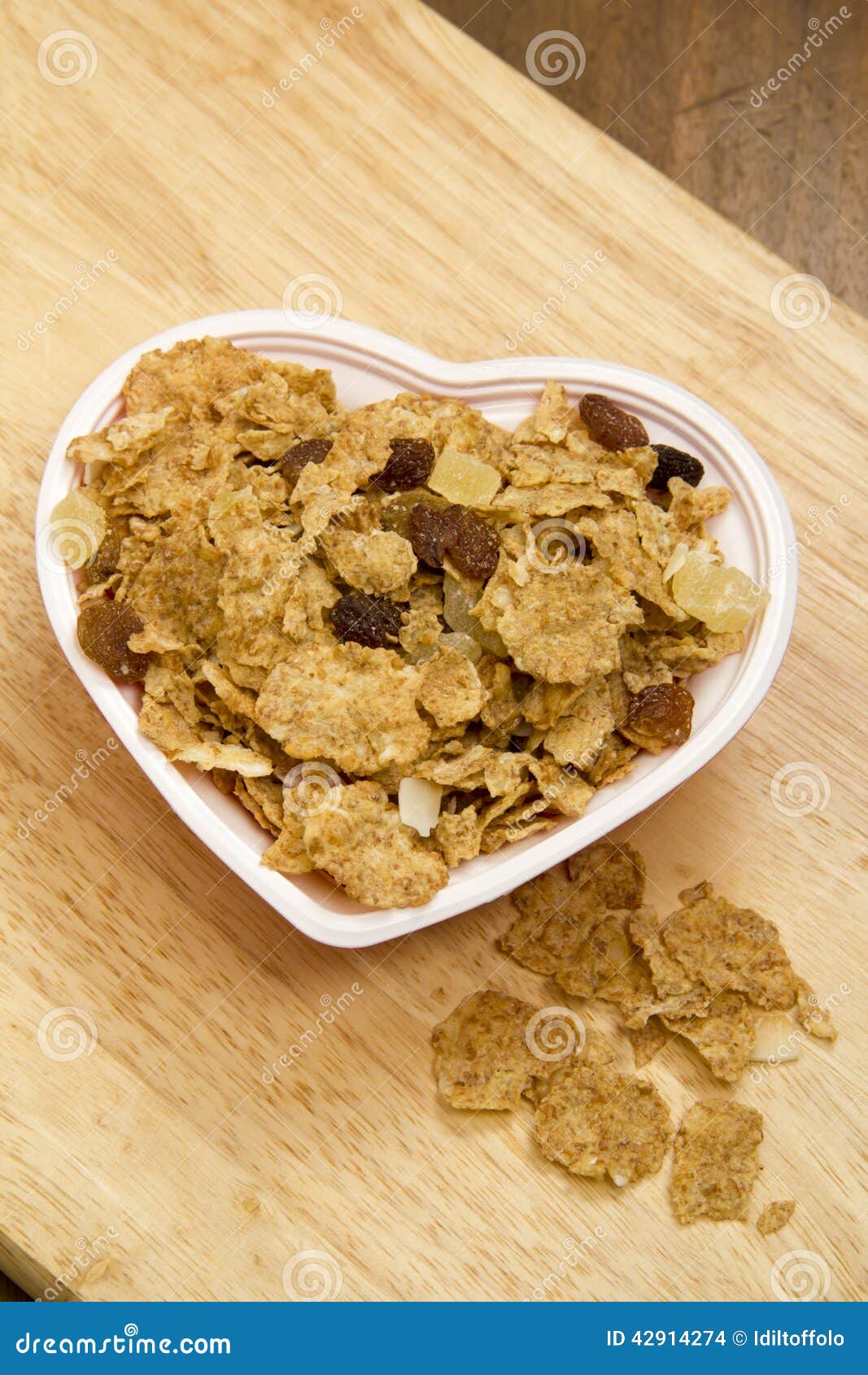 WholeGrain Breakfast Cereal with Dry Fruits Stock Photo Image of