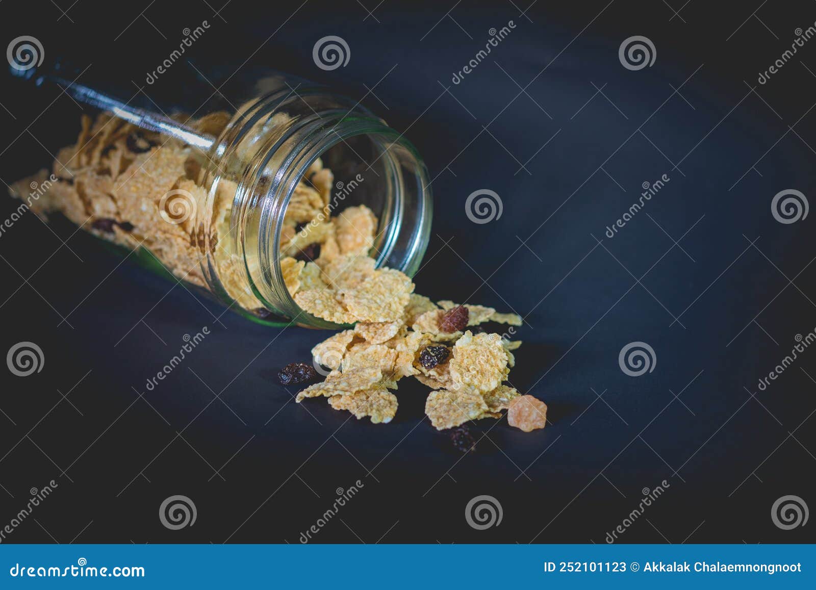 Whole Grain Cereal Flakes Which Mixed Dried Fruit and Raisins Stock Image Image of cereal