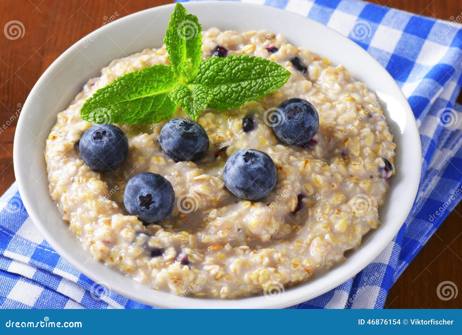 Whole grain oat porridge stock photo. Image of snack 46876154