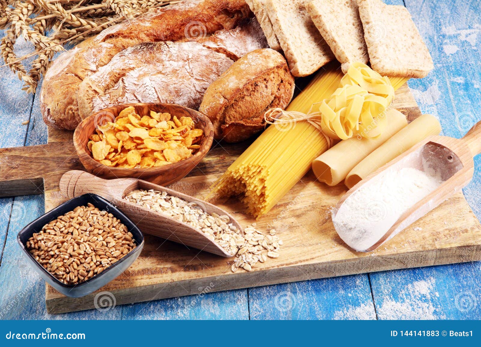 Whole Grain Products with Complex Carbohydrates on Table Stock Image Image of bread, tasty