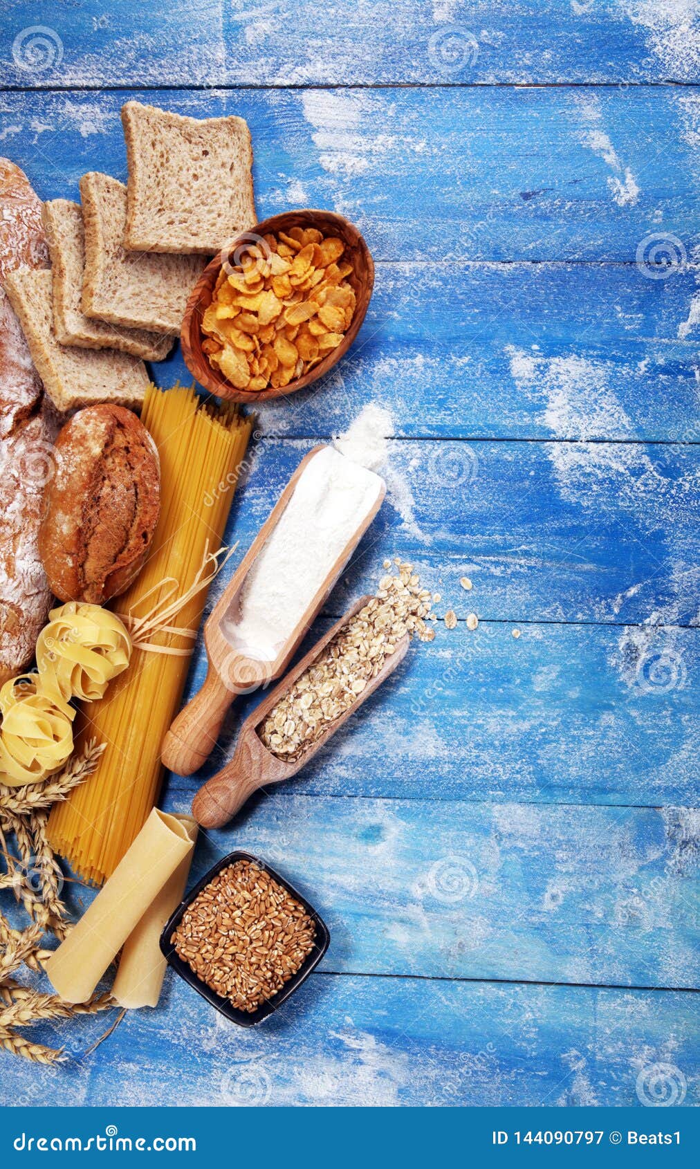 Whole Grain Products with Complex Carbohydrates on Table Stock Image Image of gourmet