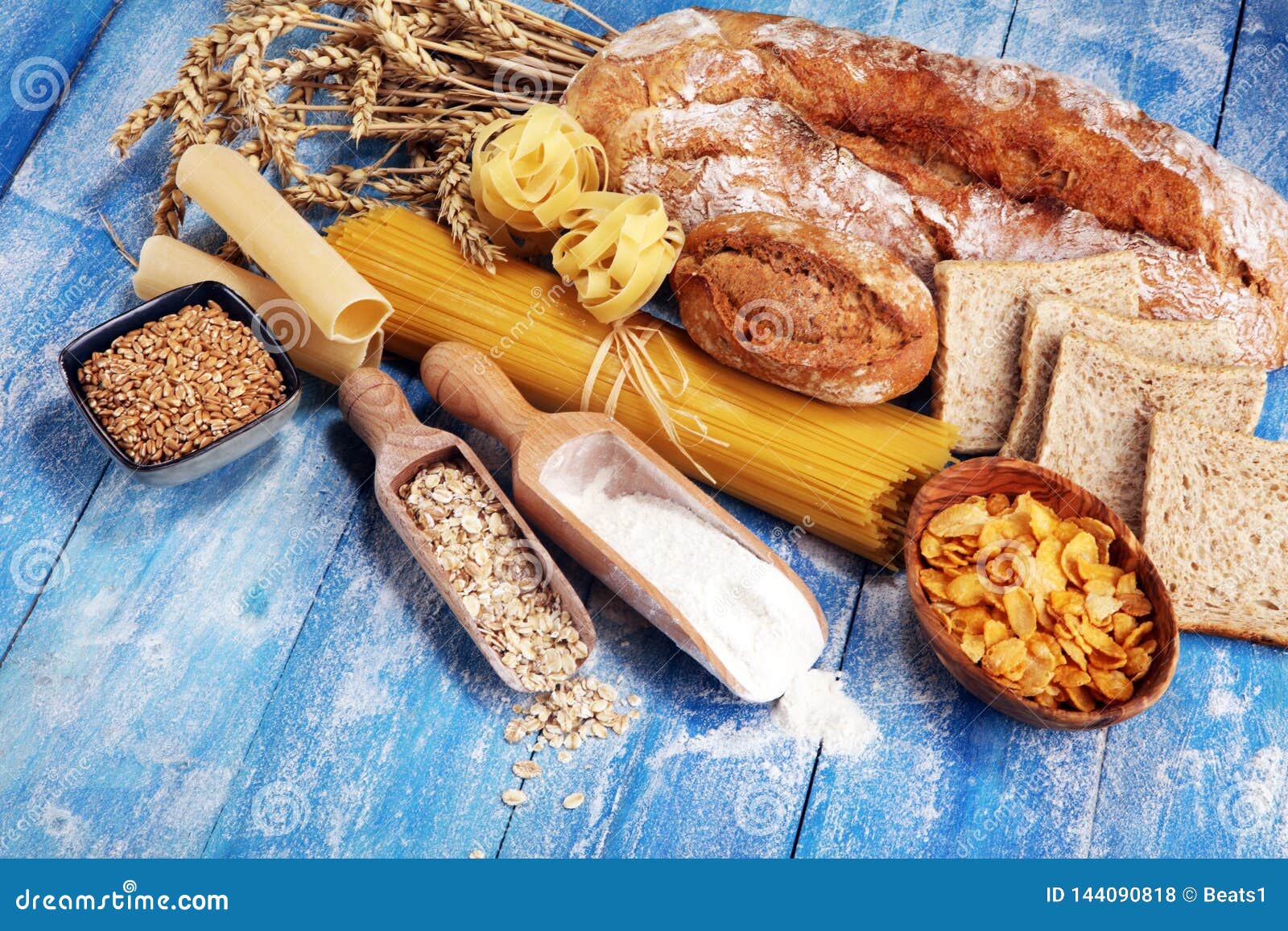Whole Grain Products with Complex Carbohydrates on Table Stock Photo Image of uncooked