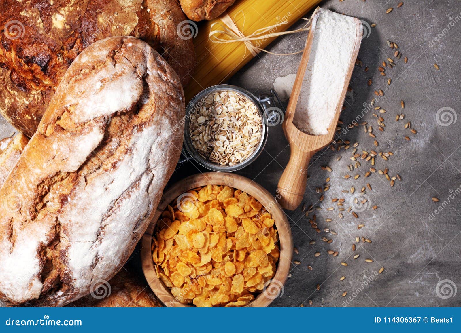 Whole Grain Products with Complex Carbohydrates Stock Image Image of