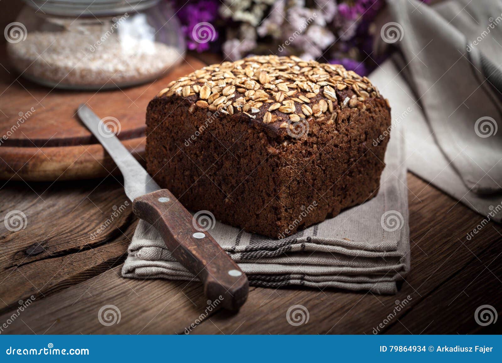 Whole Grain Rye Bread with Seeds. Stock Photo Image of dark, fresh 79864934