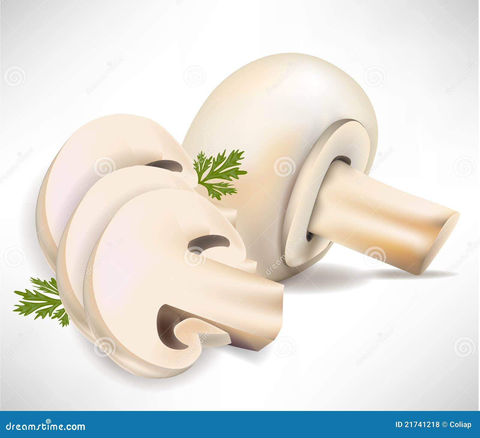 Whole mushroom and slices stock vector. Illustration of ingredient