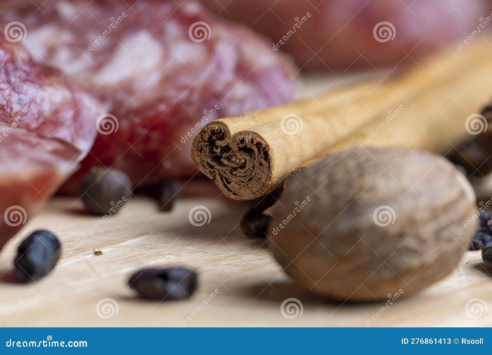 A Whole Nutmeg Fruit on the Kitchen Table Stock Image Image of