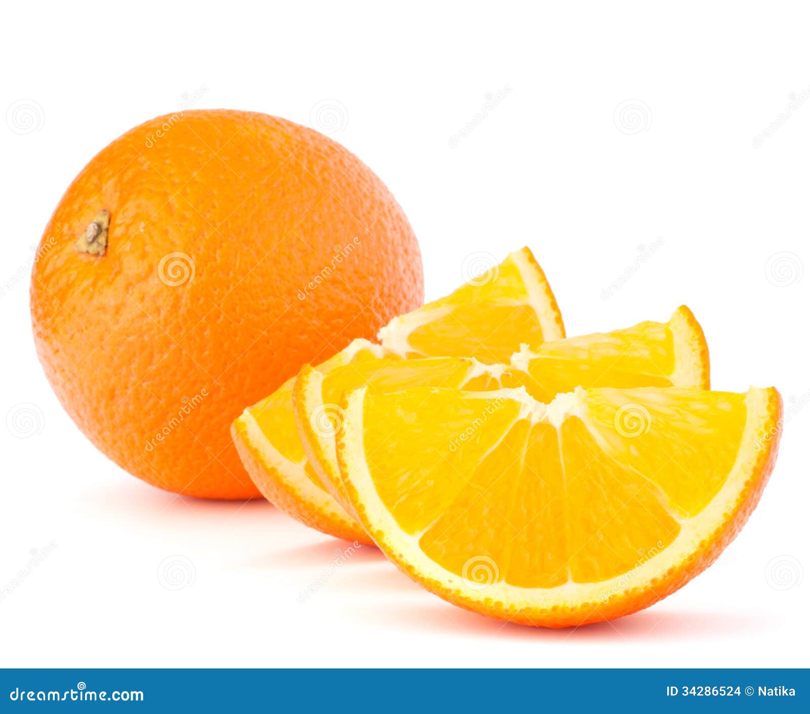 Whole Orange Fruit And His Segments Or Cantles Stock Photo Image Of