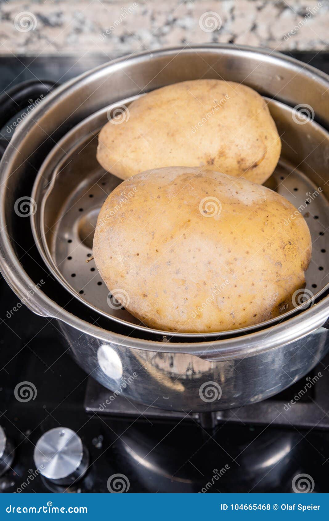 Steam boiled potatoes stock photo. Image of cooker, wholesome 104665468