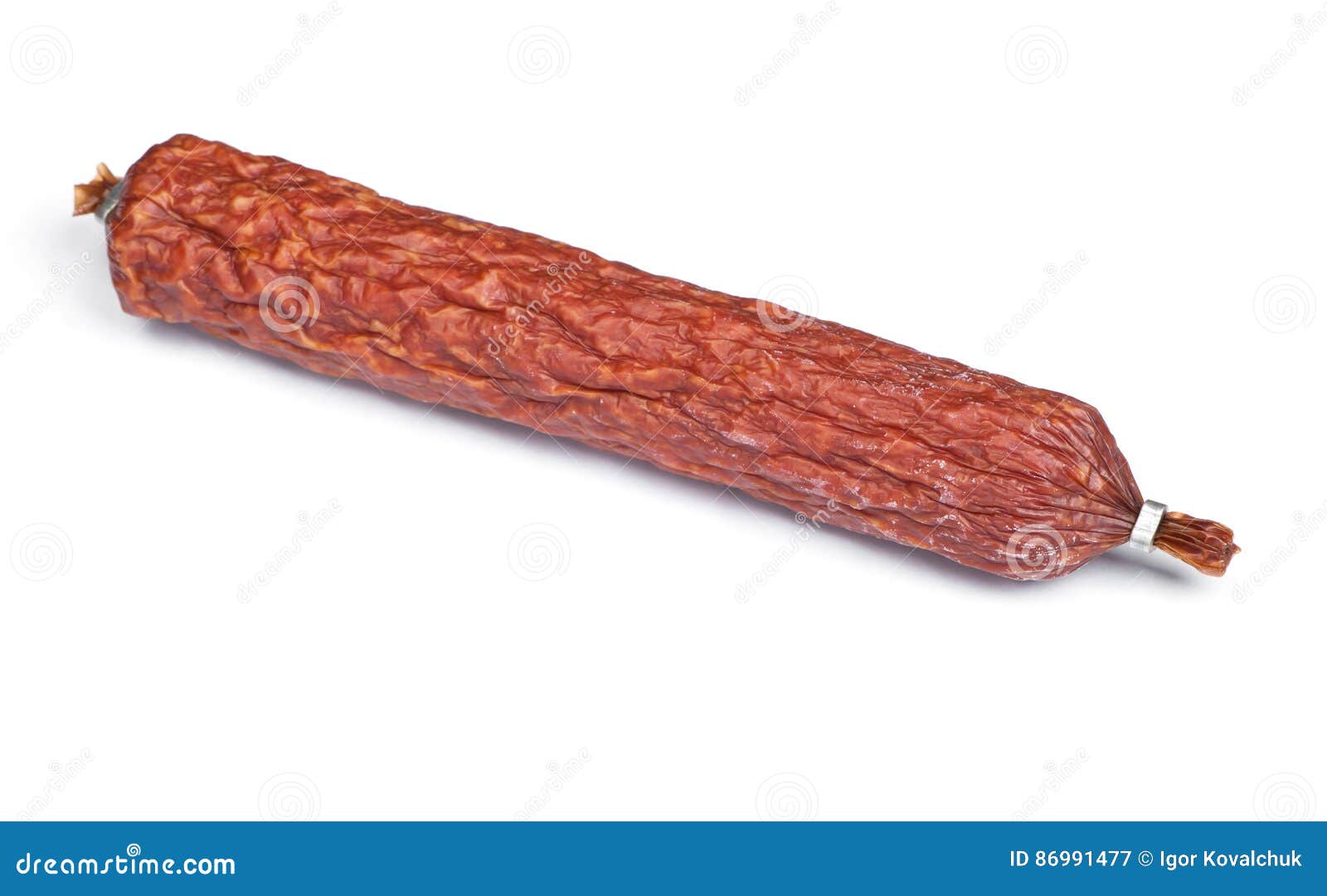 Whole salami sausage stock image. Image of food, cutout 86991477
