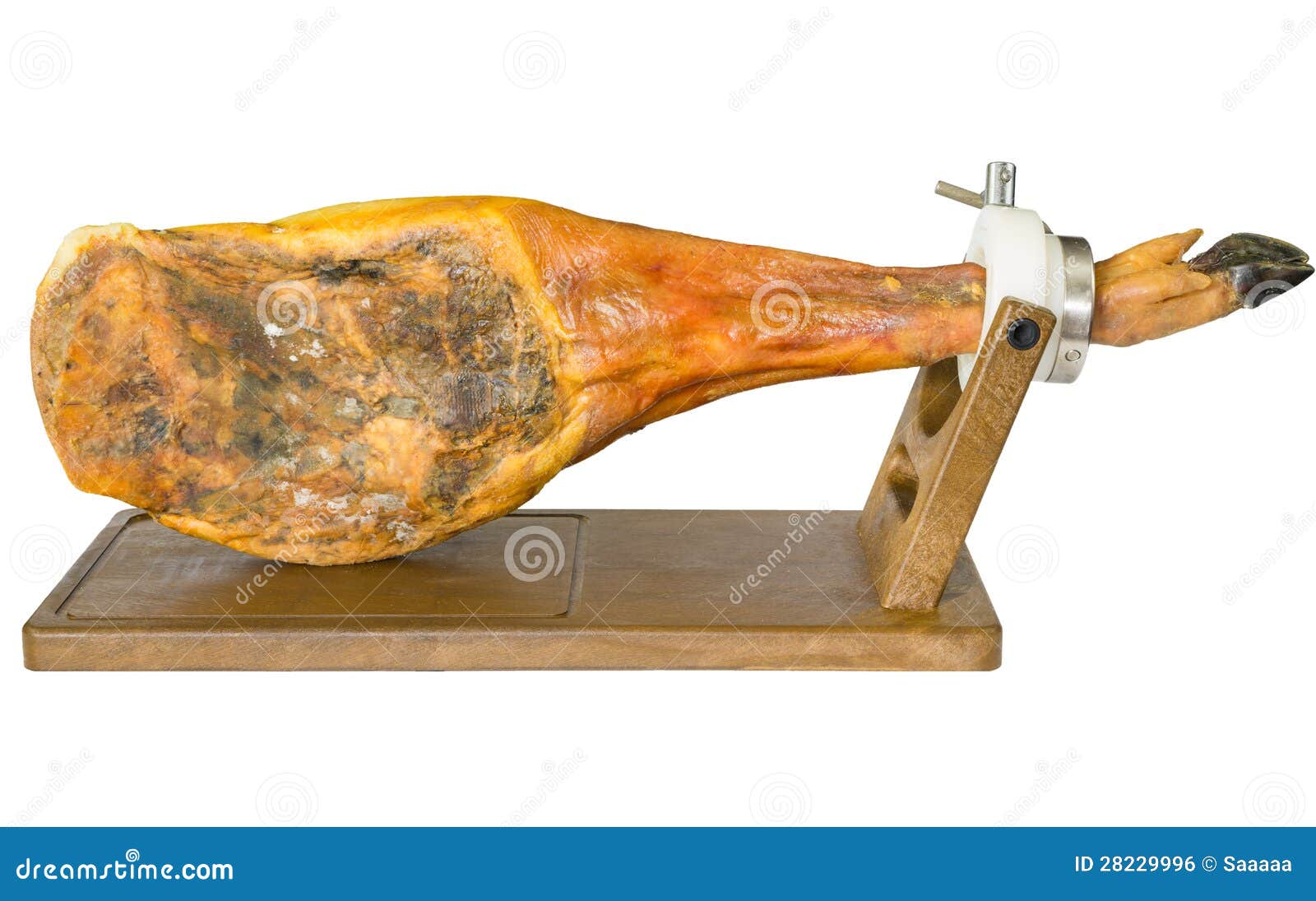 Whole Serrano ham leg stock photo. Image of side, gourmet 28229996