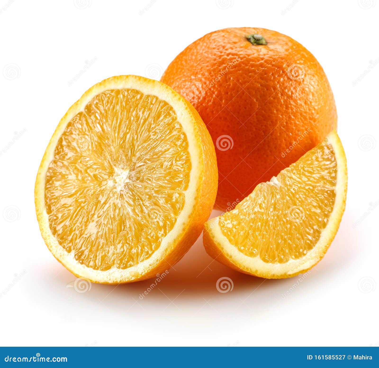 Whole And Sliced Fresh Orange Fruit Isolated Stock Image Image Of