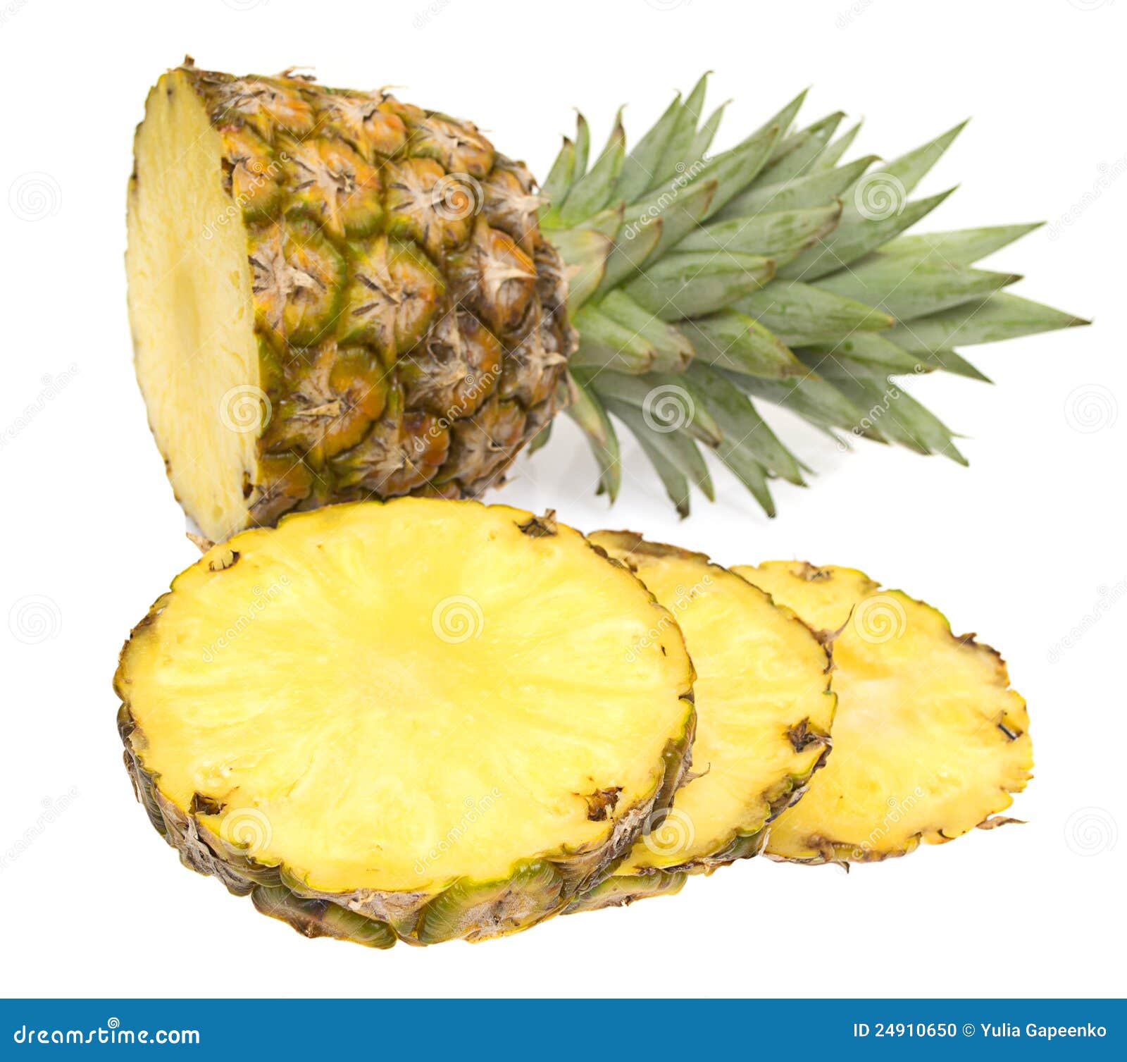 Whole and sliced pineapple stock photo. Image of juice 24910650