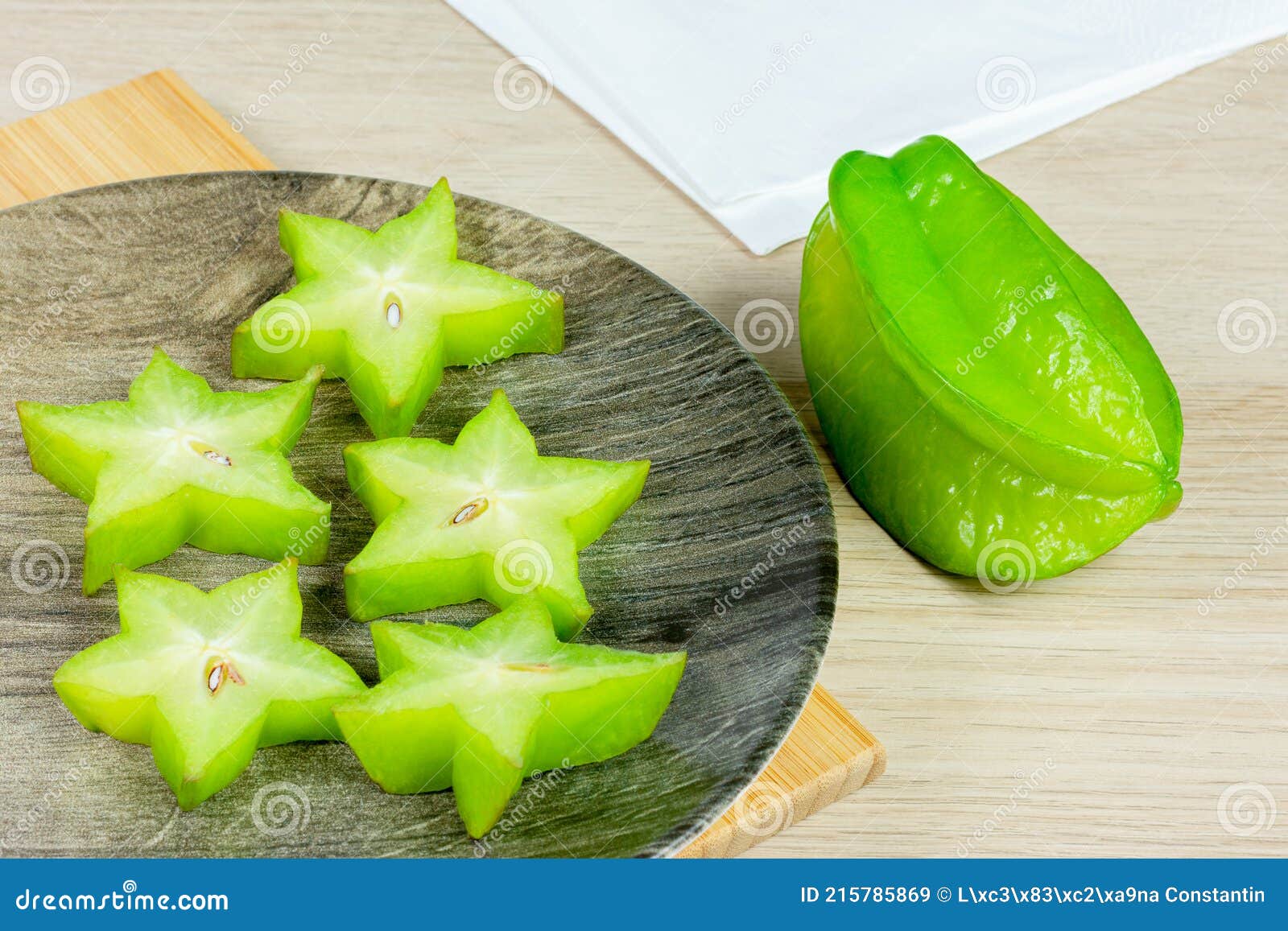 Whole and Sliced â€‹â€‹green Star Fruit Stock Image Image of