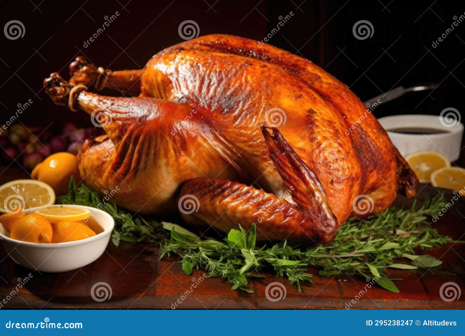 Whole Turkey with Even Brown Color after Roasting Stock Image Image