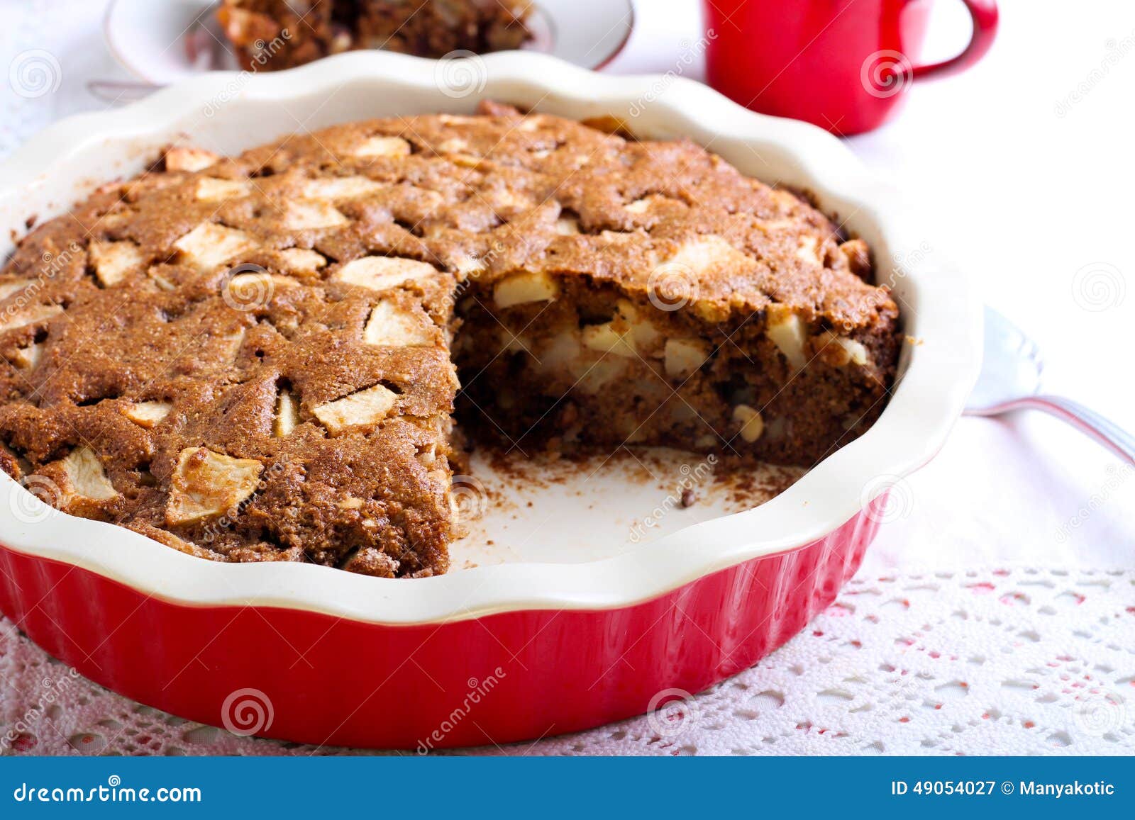 Whole wheat apple cake stock image. Image of lunch, brunch 49054027