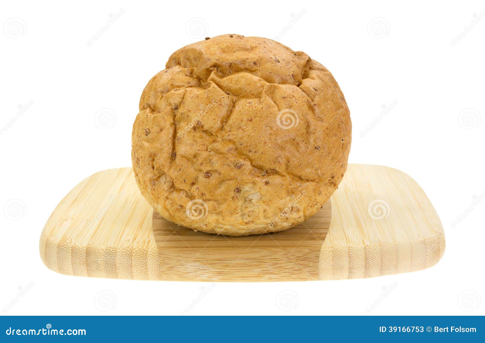 Whole Wheat Boule Bread on Cutting Board Stock Image Image of round