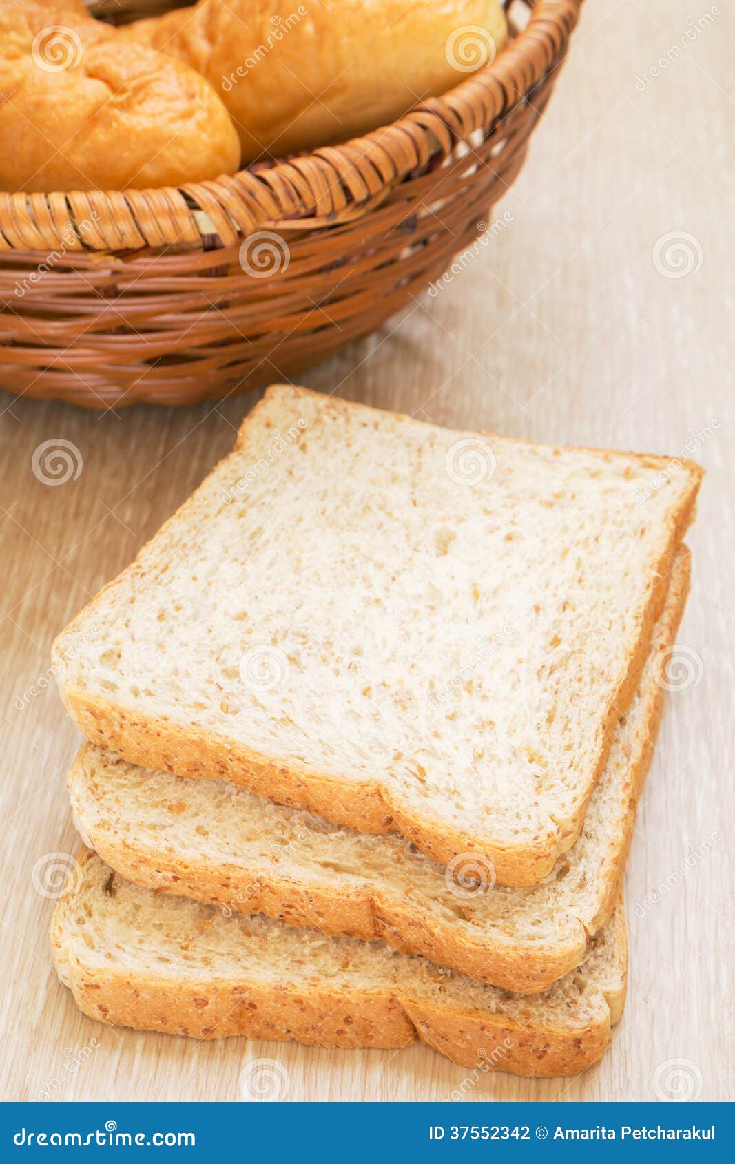Whole Wheat Bread with Basket Stock Photo Image of heap, food 37552342