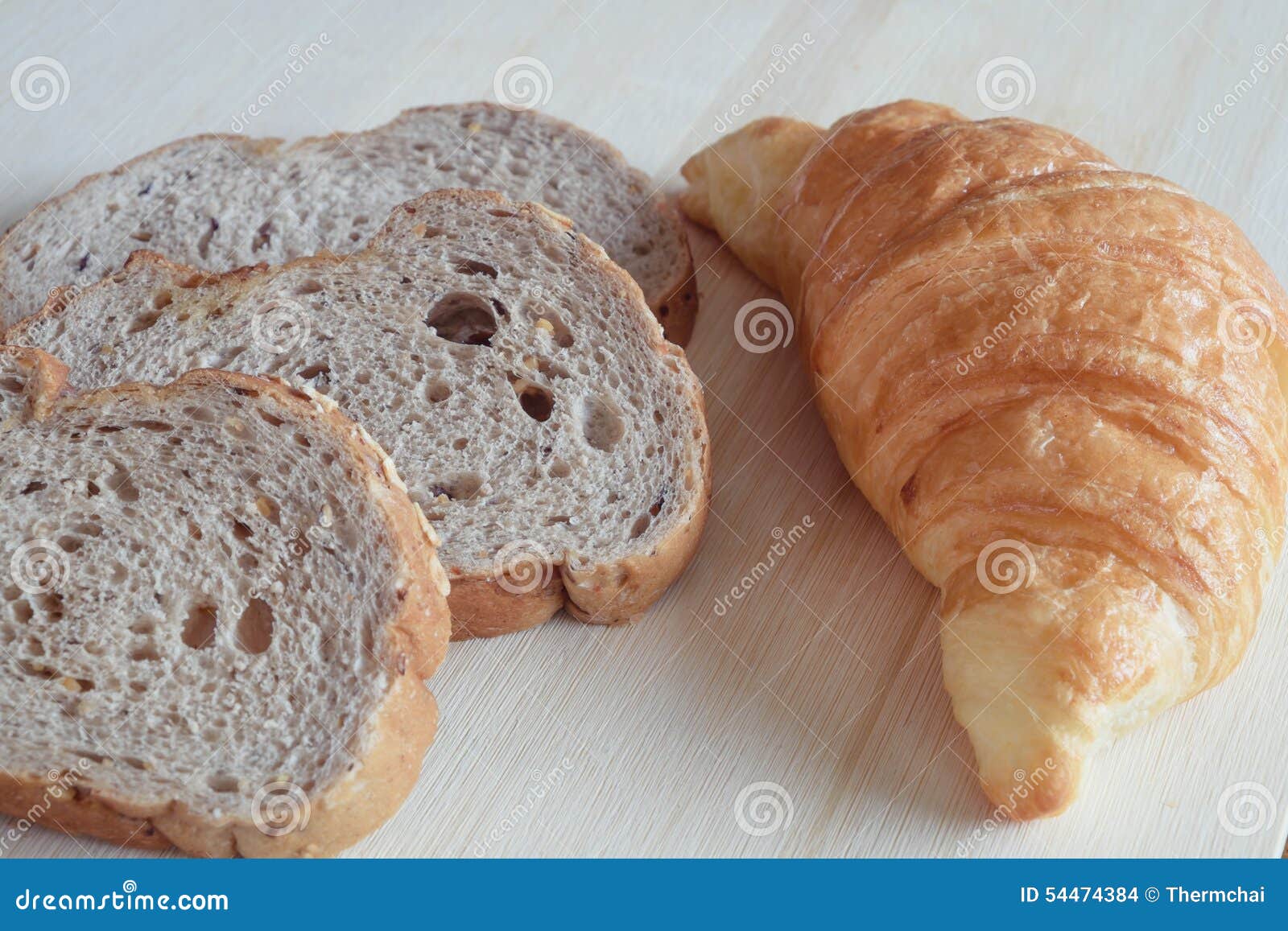 Whole Wheat Bread and Croissant Stock Photo Image of food, loaf 54474384