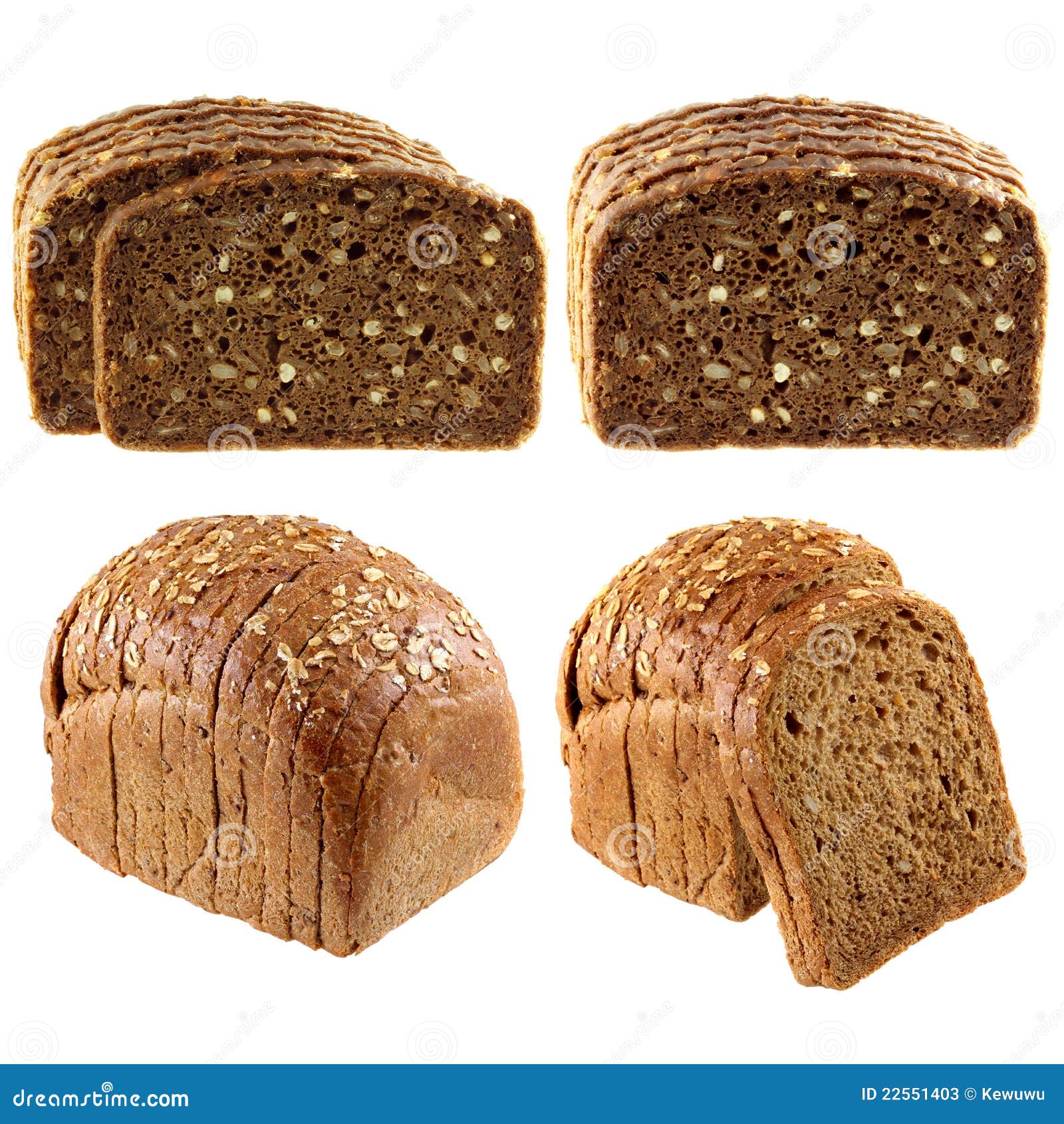 Whole Wheat Brown Bread and Wholemeal Rye Bread Stock Image Image of
