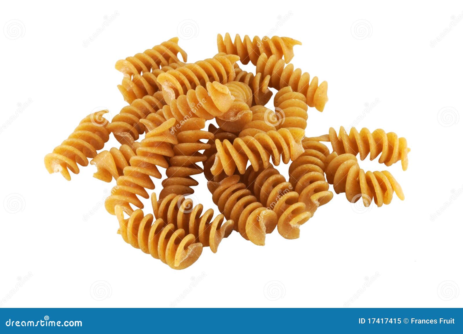 Whole Wheat Corkscrew Pasta On White Background Royalty Free Stock