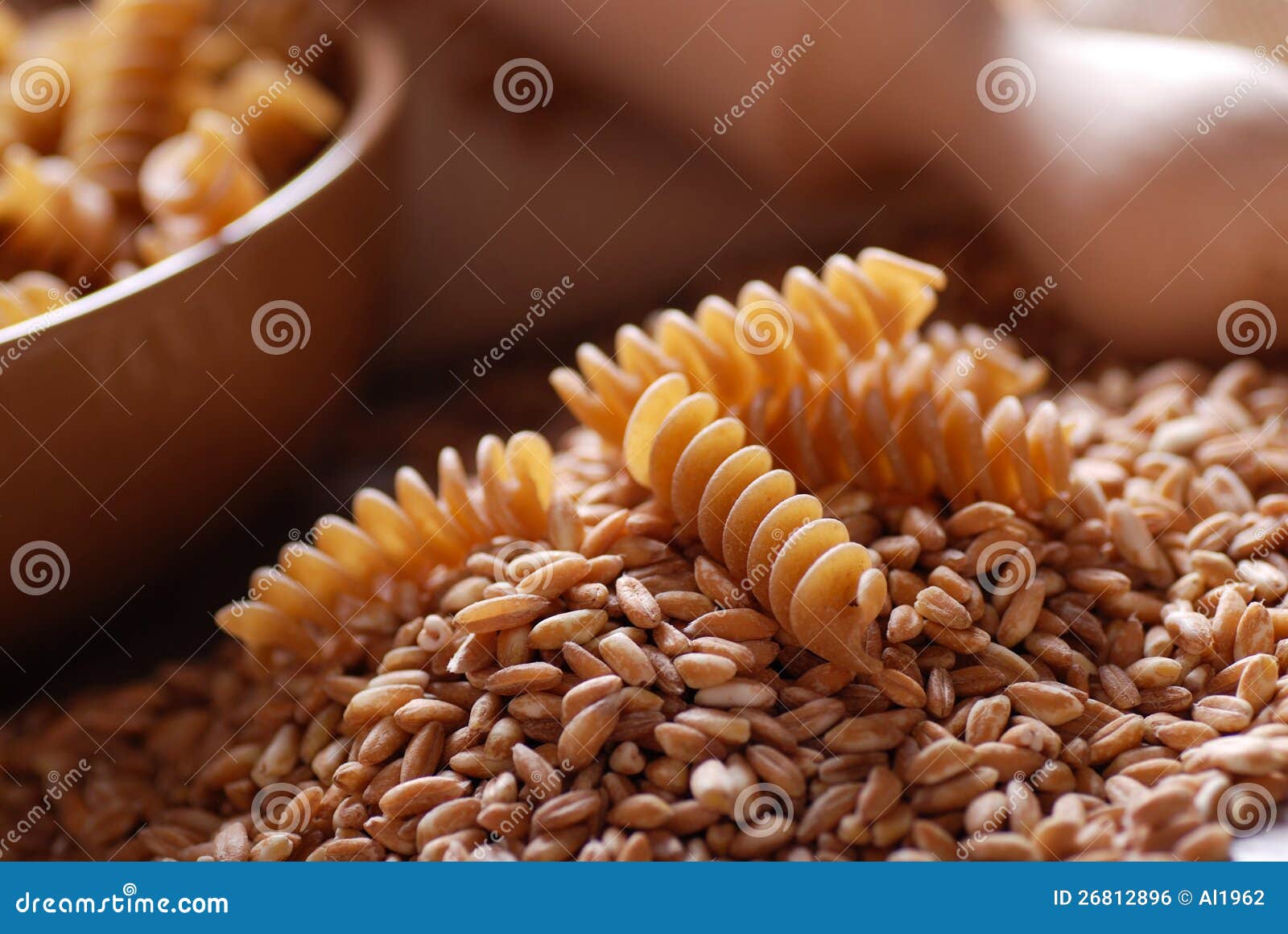 Whole wheat fusilli pasta stock photo. Image of carbohydrate 26812896