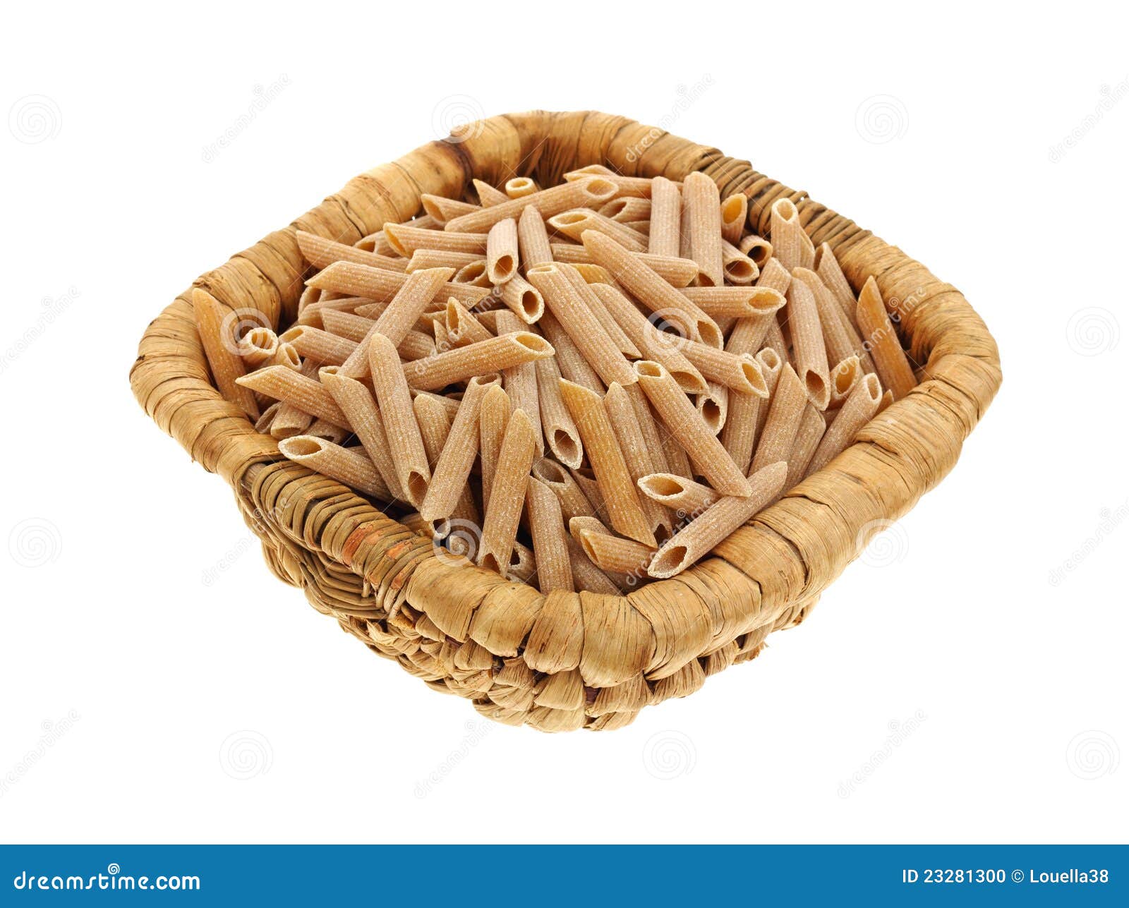 Whole Wheat Pasta Basket stock photo. Image of food, pasta 23281300