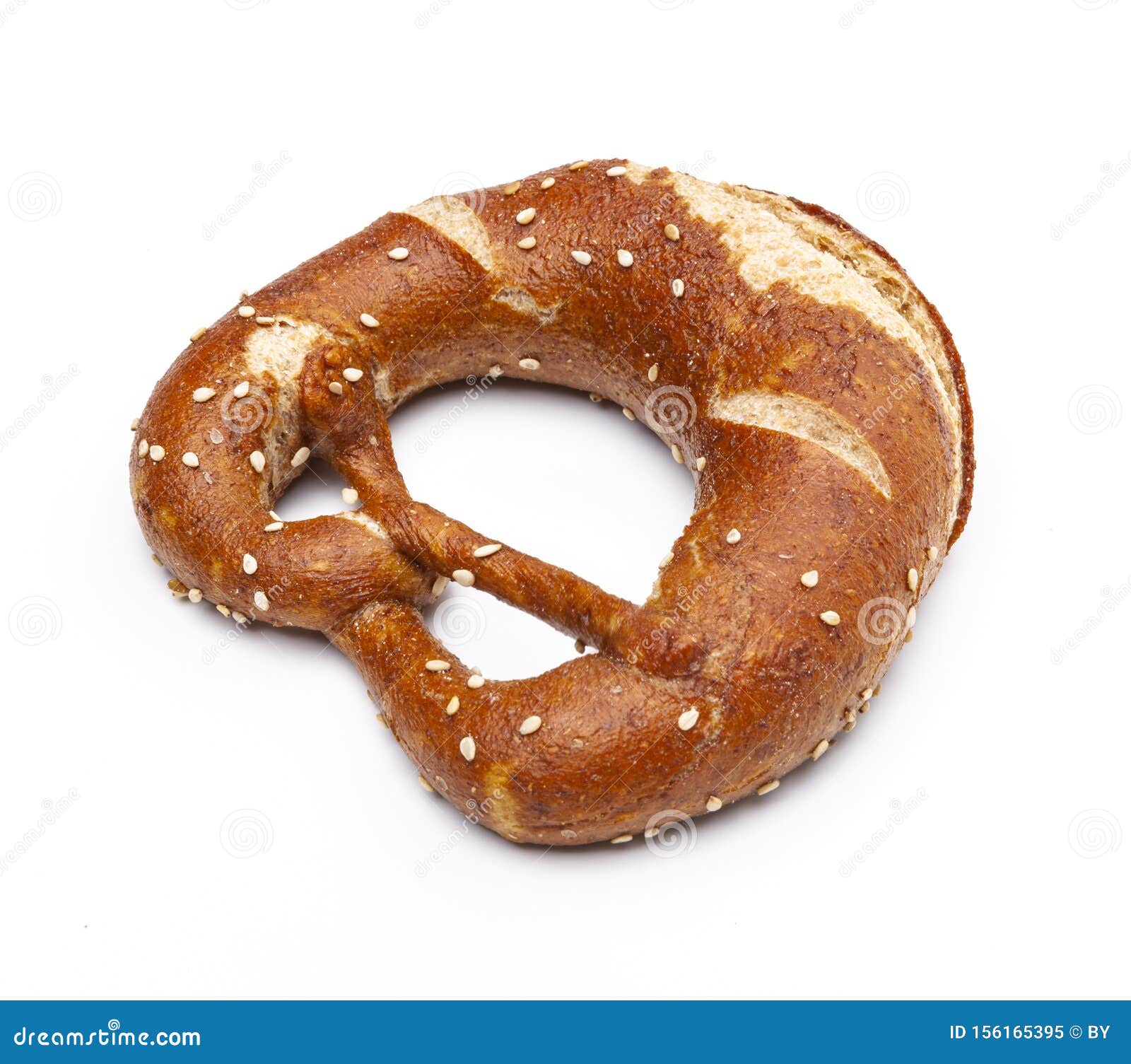Whole Wheat Pastry Pretzel Isolated Stock Image Image of bavarian