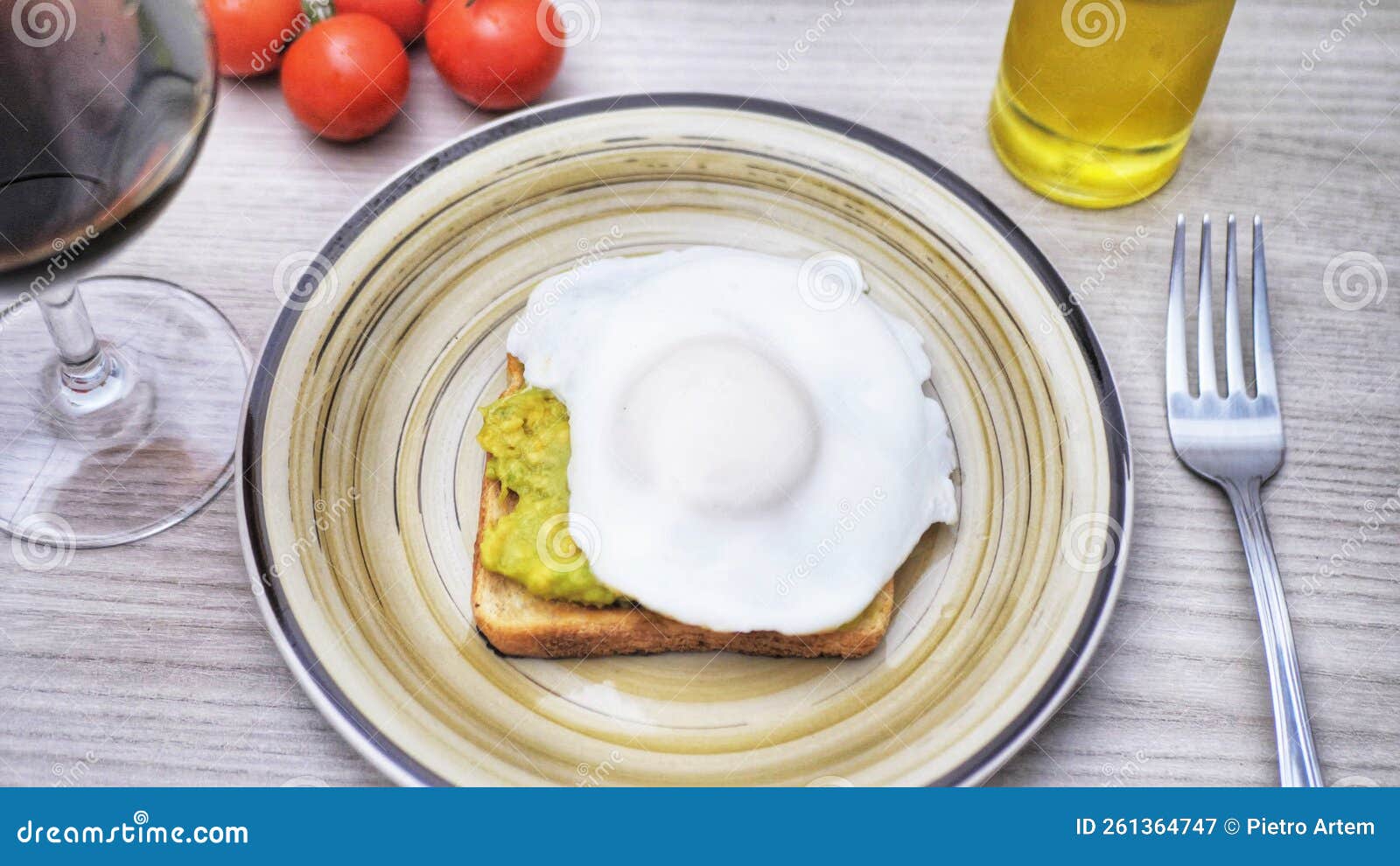 Whole Wheat Toasted Bread with Avocado and Poached Egg Stock Image